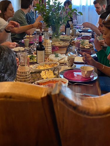 Déjeuner pendant le cours de pâtes à Olbia