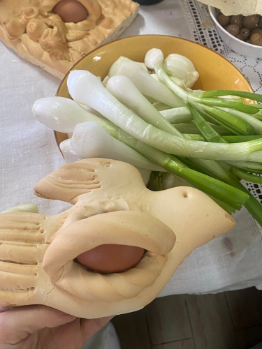 Détail de table sarde à Olbia