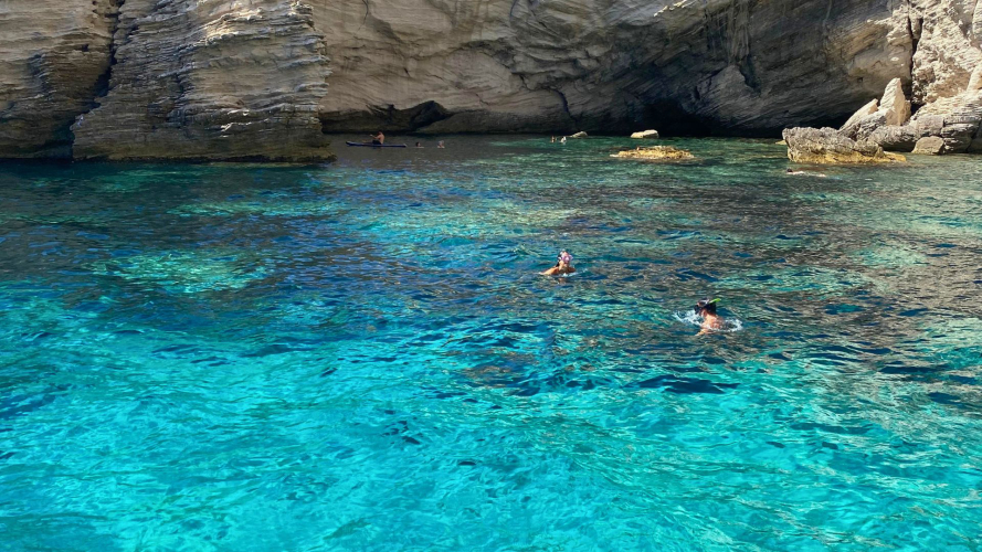Snorkeling in the turquoise waters of southern Corsica