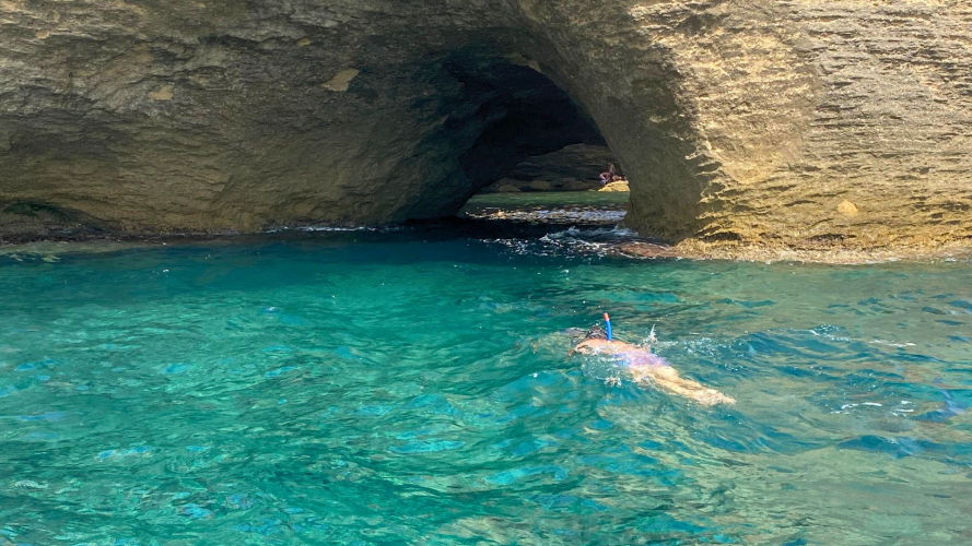 Snorkeling in the turquoise waters of southern Corsica