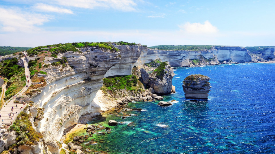 Corsican Archipelago and stacks on the sea