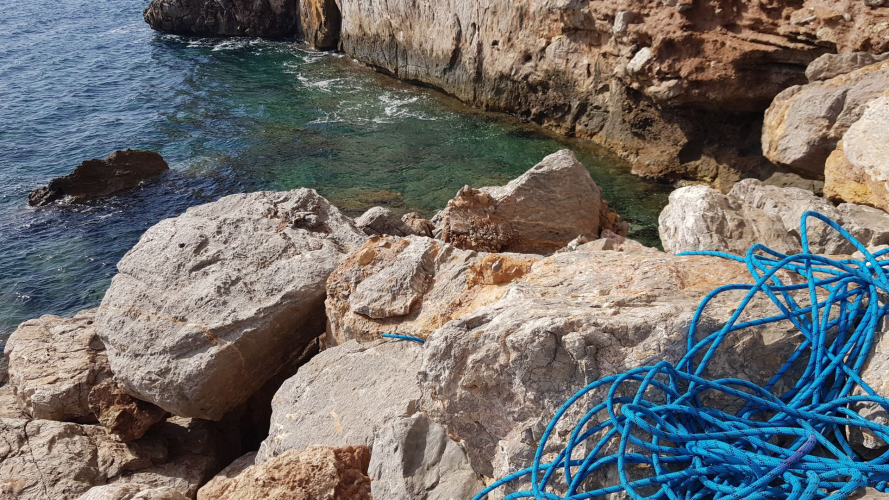 Ropes used for Dry Canyoning at Porto Flavia