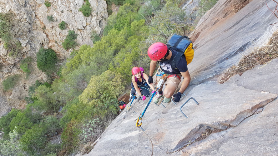 The Gutturu Xeu Via Ferrata in the Marganai forest in south-west Sardinia