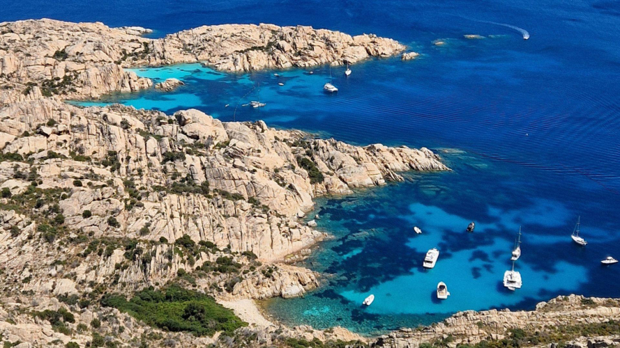 Top view of the coast of Caprera