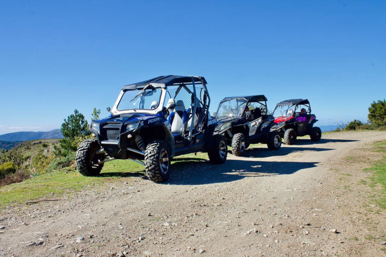 Polaris Quad auf einem Feldweg
