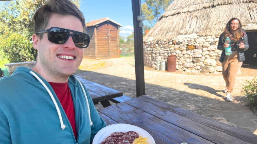 Boy tastes saffron-flavoured Sardinian products