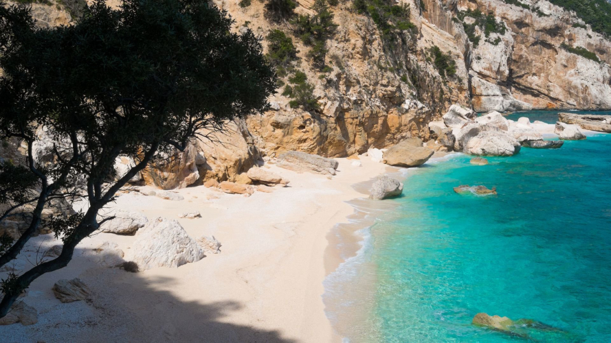 Panoramic view of Cala Mariolu with its crystal clear turquoise waters