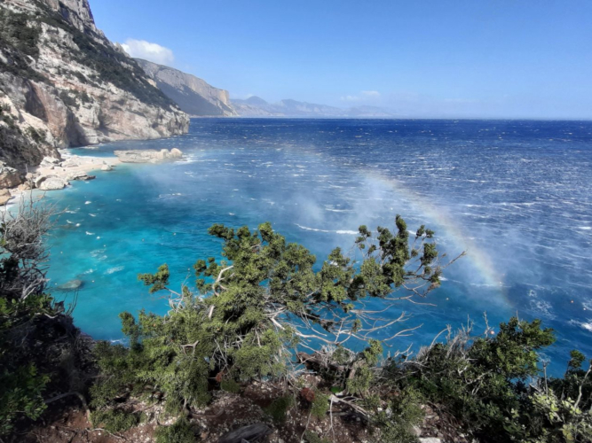 Panoramic view of Cala Mariolu with its crystal clear turquoise waters