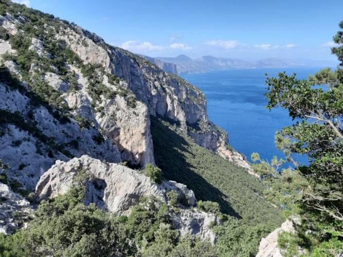 trekking route or walk with a view of the crystal blue waters of Cala Mariolu beach