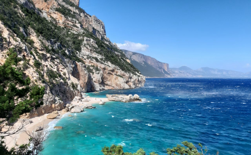 Panoramic view of Cala Mariolu with its crystal clear turquoise waters