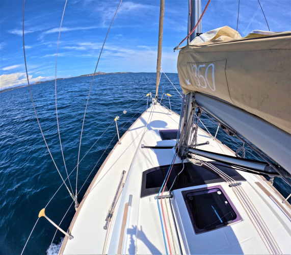 <p>Sailing boat in the turquoise sea in the Archipelago of La Maddalena</p><p><br></p>