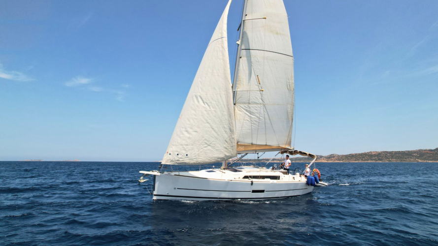 <p>Sailing boat in the turquoise sea in the Archipelago of La Maddalena</p><p><br></p>