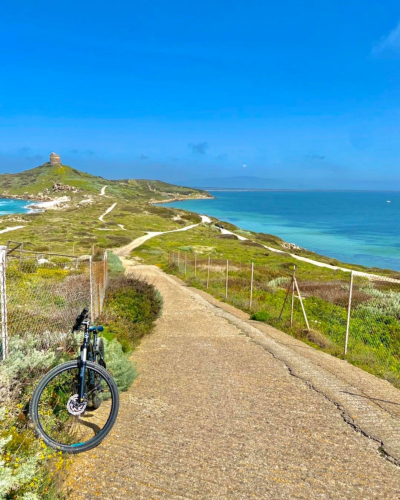 Breathtaking landscape from a viewpoint on the Sinis Peninsula bike tour