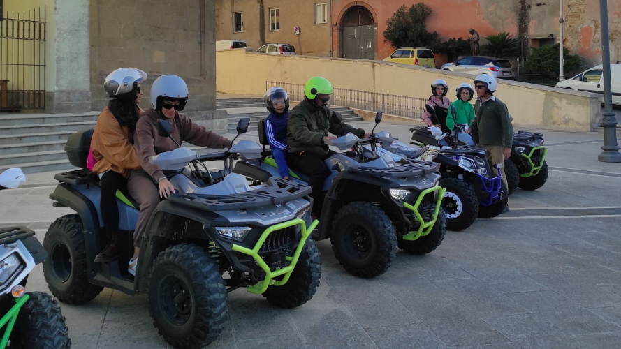 Group of people on quads during an excursion in the Guasila area