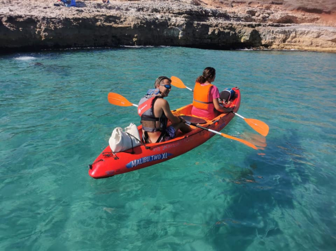 Kayak excursion in the crystal clear sea of Balai
