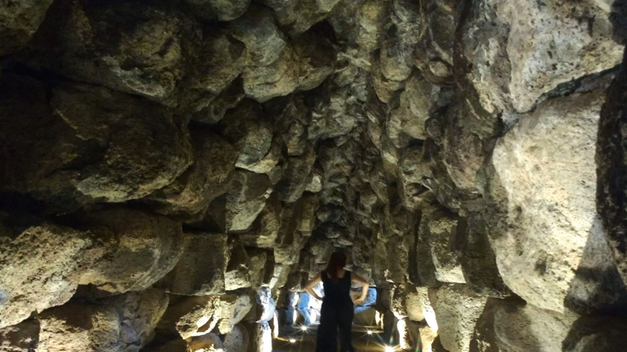 Internal corridor of the Santu Antine nuraghe in Torralba