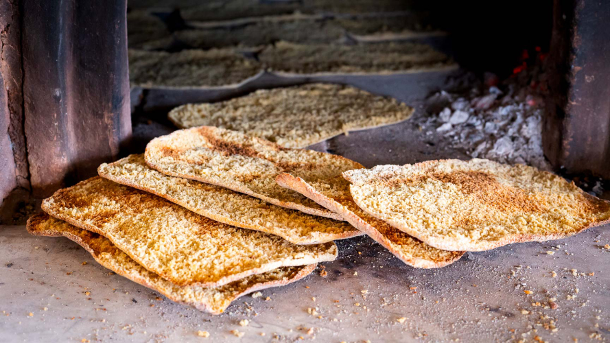 Typical products offered during the tasting at the farm in Arzana
