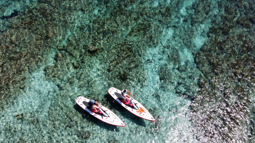 Bici d'acqua nel mare cristallino di Porto Torres