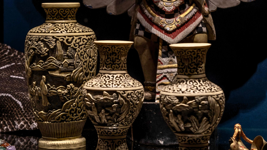 Eastern sacred art ornaments at the Museum of Laconi