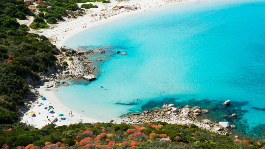 Beach on the coast of Villasimius