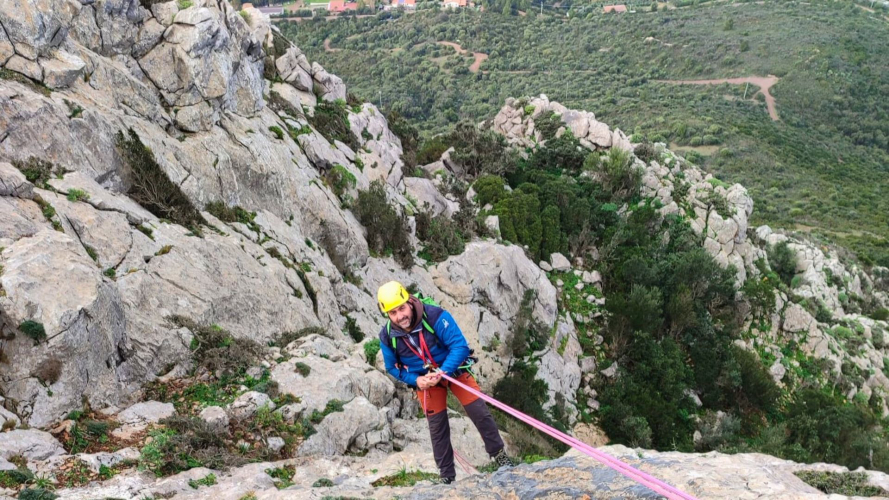 Person climbs in Gonnesa