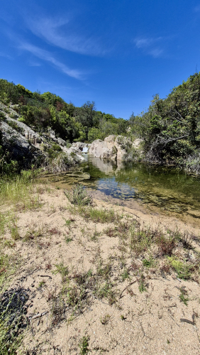 Waterfall in the Tulinu Nature Reserve in southern Sardinia