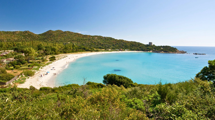 Cala Pira situada entre Villasimius y Castiadas