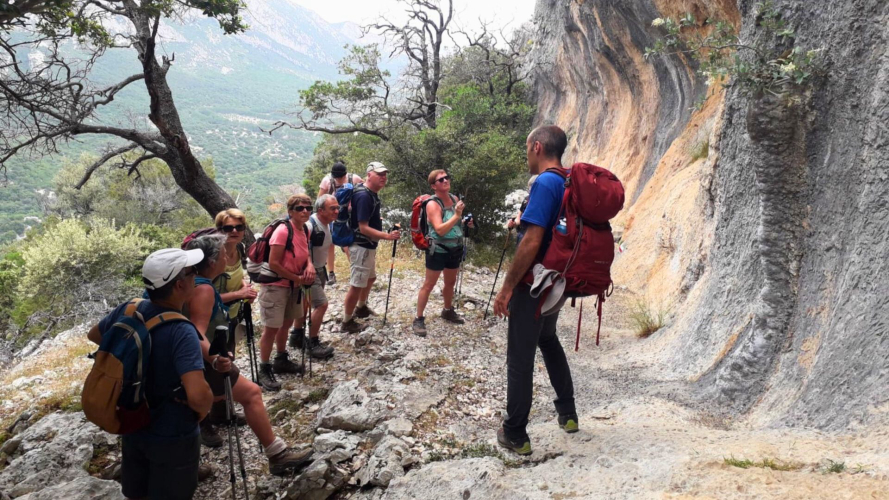 Group of people during the excursion to Tiscali