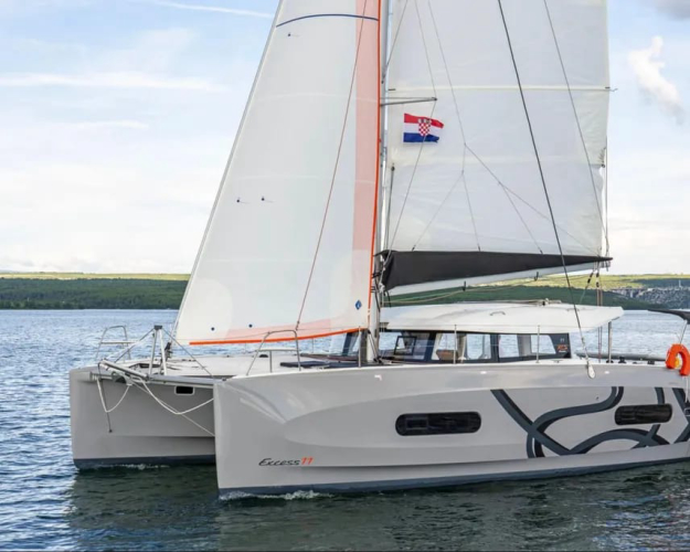 Catamaran in the turquoise waters of La Maddalena