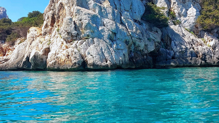 crystal-clear water in the Porto Conte Park