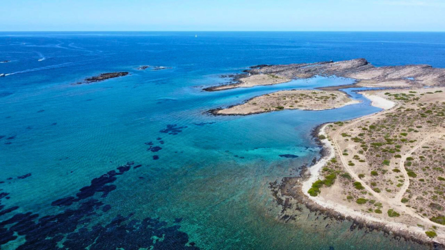 Panorama from above of the Asinara National Park
