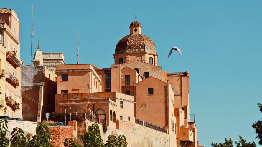 Centro storico di Cagliari nel sud della Sardegna