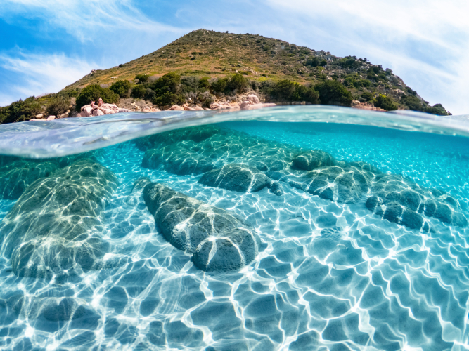 Acque cristalline dell'area marina protetta di Capo Carbonara