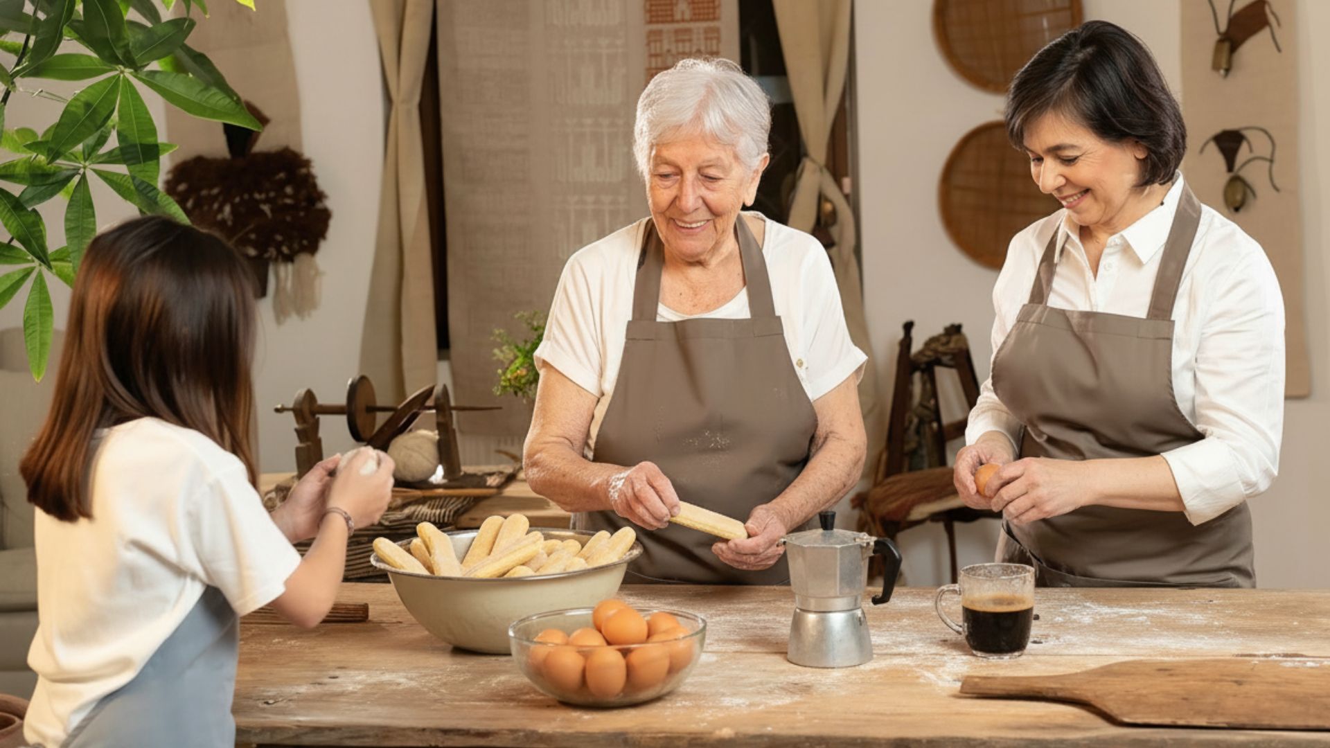 Women participate in the tiramisu workshop