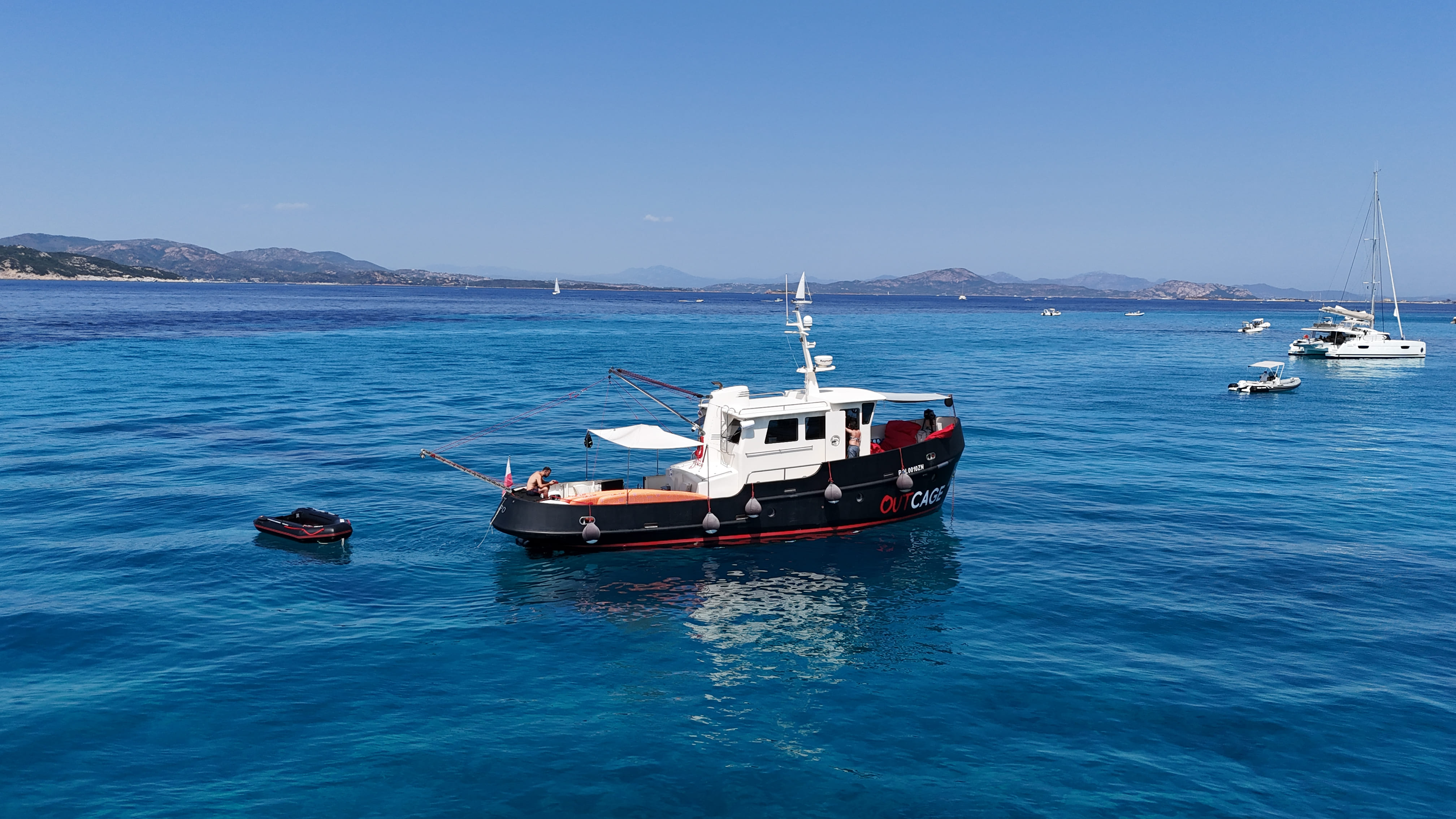 excursion exclusive en bateau vintage entre Figarolo et Cala Sabina