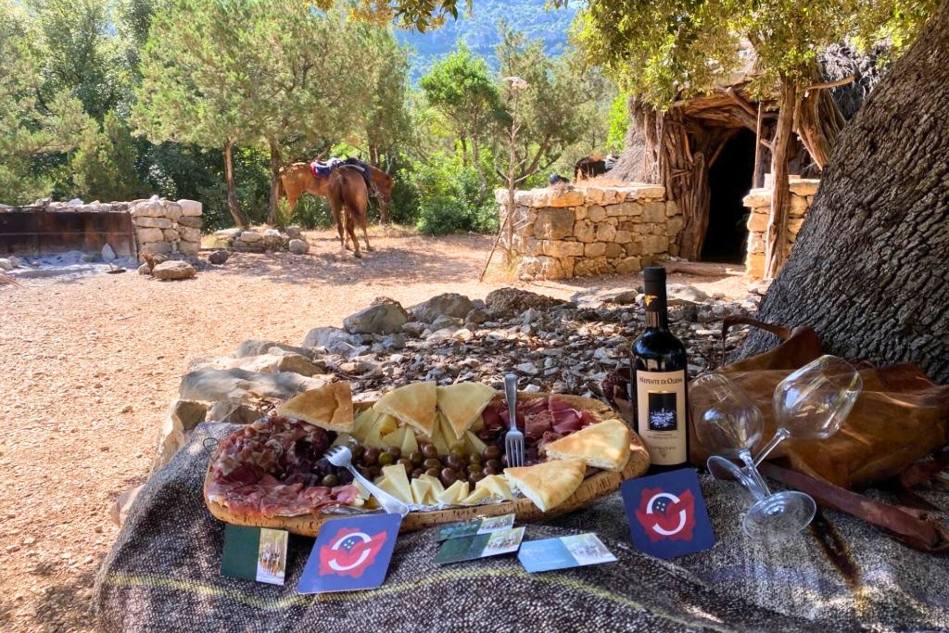 Una passeggiata a cavallo nella Valle di Lanaitto, tra Oliena e Dorgali, attraverso sentieri immersi nella natura, con soste alla Grotta Rifugio di Oliena e un antico forno di calce